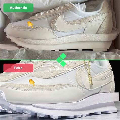 nike sacai waffle fake vs real|How to Spot a Fake Sacai x Nike LDWaffle “Summit White”.